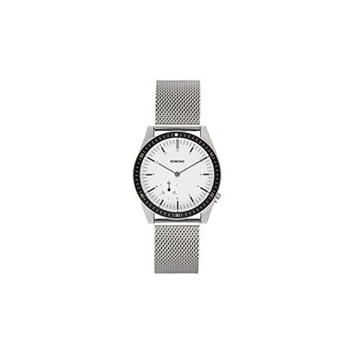 KOMONO ray legacy mesh silver men's japanese quartz analogue watch with stainless steel strap