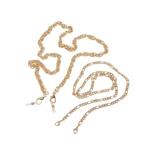 Urban Classics collana unisex in metallo multifunzionale, confezione da 2 pezzi, per uomini e donne, disponibile in oro o argento, lunghezza 72 cm, misura unica, metallo, nessuna pietra preziosa