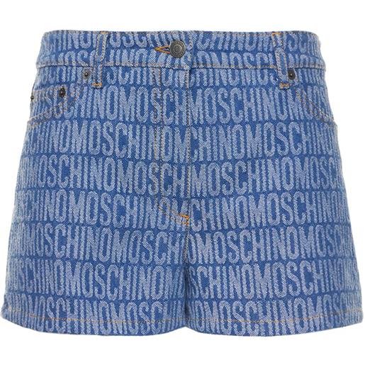 MOSCHINO shorts in denim con logo jacquard