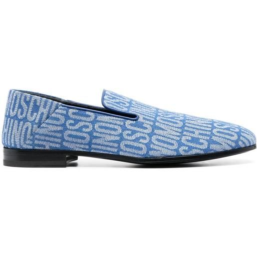Moschino slippers con logo jacquard 25mm - blu