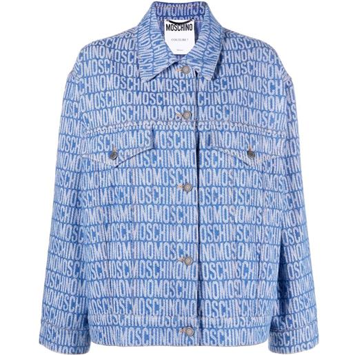 Moschino giacca denim con stampa monogramma - blu
