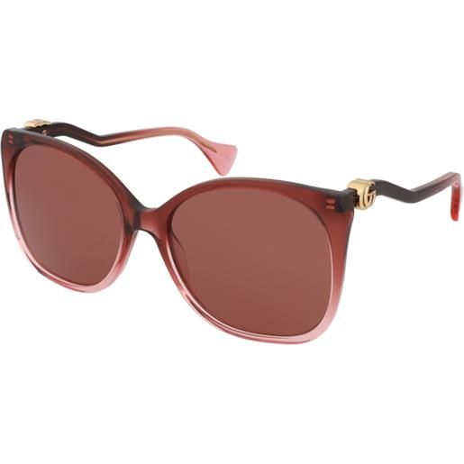 Gucci gg1010s 004 | occhiali da sole graduati o non graduati | prova online | plastica | oversize, quadrati | bordeaux, rosa, trasparente | adrialenti