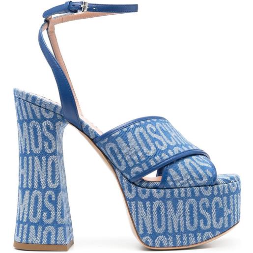 Moschino sandali con plateau 145mm - blu