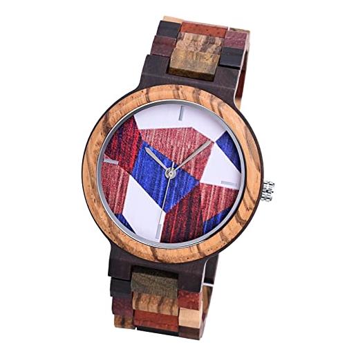 MicLee-orologio da uomo, orologio al quarzo colorato, quadrante in legno naturale, cinturino in acciaio inossidabile, moda casual, ultra sottile(uomo)