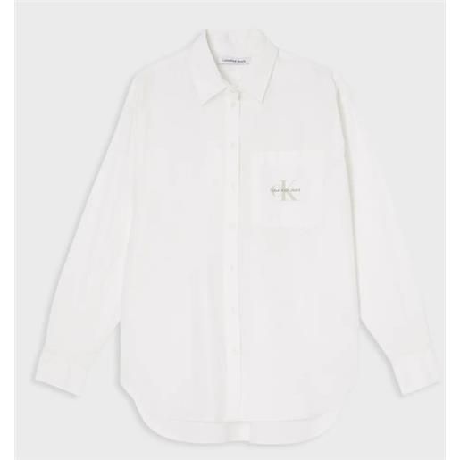 Calvin Klein Jeans monologo relaxed shirt camicia bianca donna