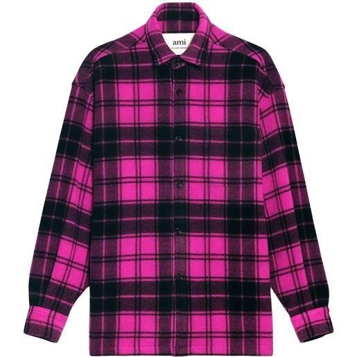 AMI Paris giacca-camicia a quadri - rosa