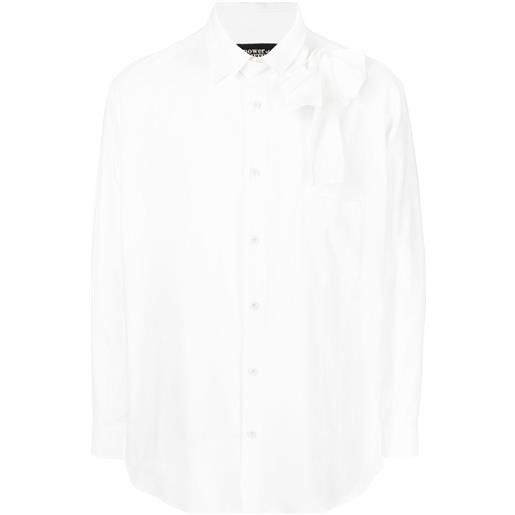 Yohji Yamamoto camicia con collo lavallière - bianco