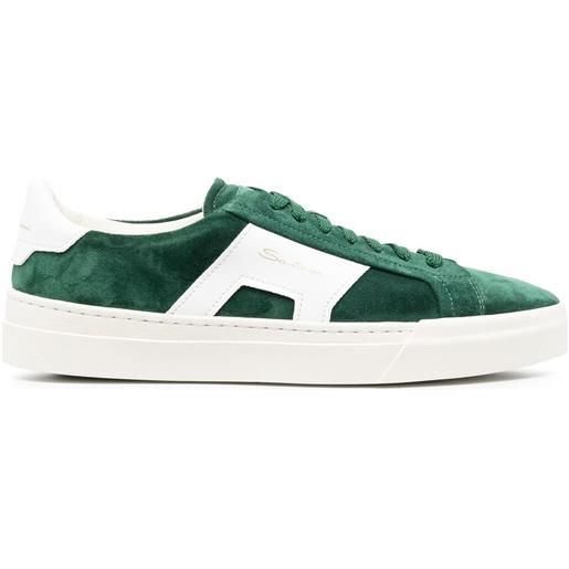 Santoni sneakers double-buckle con inserti - verde