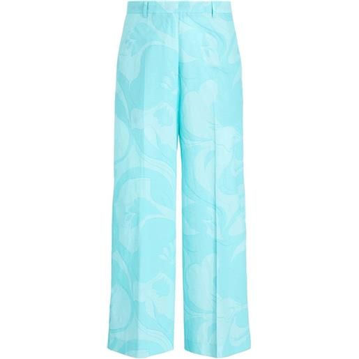 ETRO pantaloni crop con stampa - blu