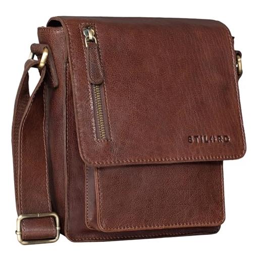 STILORD 'finn' borsello da uomo in vera pelle borsa a tracolla per tablet da 8, 4 pollici in cuoio resistente borsetta messenger stile vintage di qualità, colore: colorado - marrone