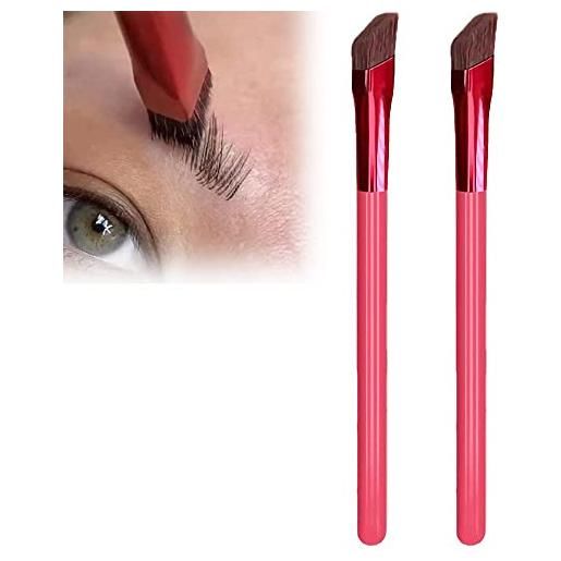 WANWEN multi-function eyebrow brush, eye brow concealer contour brush, premium angled eyebrow brush for powder, cream, gel and wax (2pcs)