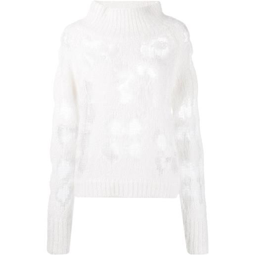 Cecilie Bahnsen maglione con effetto vissuto - bianco
