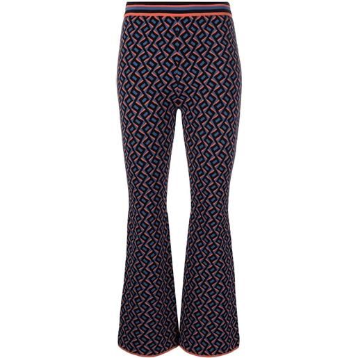 DVF Diane von Furstenberg pantaloni juno con motivo jacquard - blu