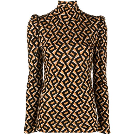DVF Diane von Furstenberg maglione con motivo a zigzag - arancione