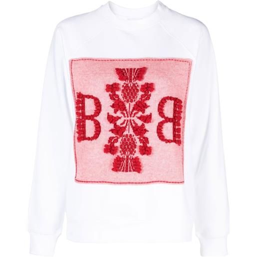 Barrie embroidered panelled sweatshirt - bianco