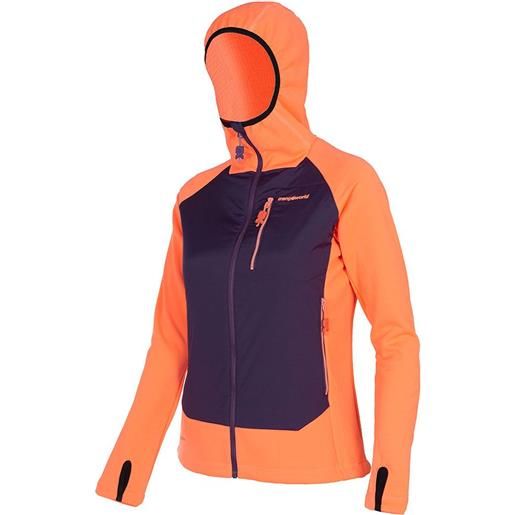 Trangoworld trx2 hybrid lt pro hoodie fleece arancione, viola l donna