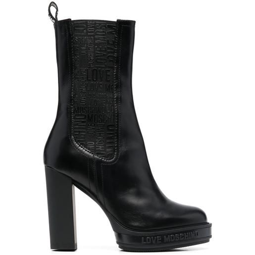 Love Moschino stivaletti con plateau 110mm - nero