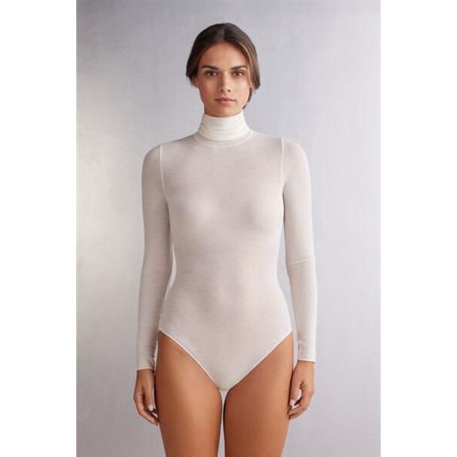 Intimissimi body a collo alto in modal ultralight con cashmere avorio