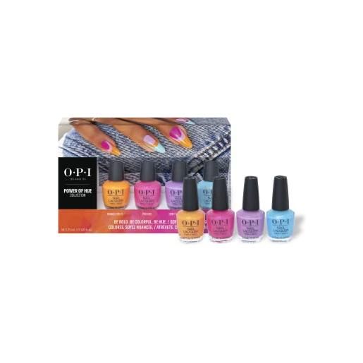 Wella opi nail lacquer, smalto per unghie, power of hue summer collection, kit 4 mini nail lacquer, 4 x 3,75ml