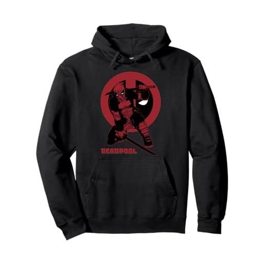 Marvel deadpool crouching deadpool hidden logo felpa con cappuccio