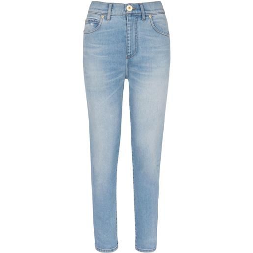 Balmain jeans slim a vita alta - blu