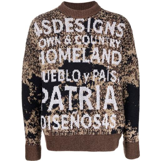 4SDESIGNS felpa con intarsio - marrone