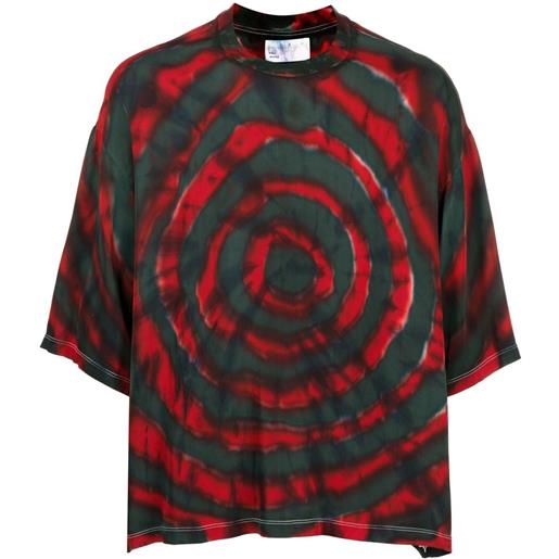 4SDESIGNS t-shirt con fantasia tie-dye - rosso