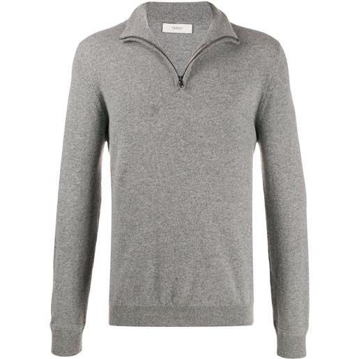 Pringle of Scotland maglione con zip - grigio