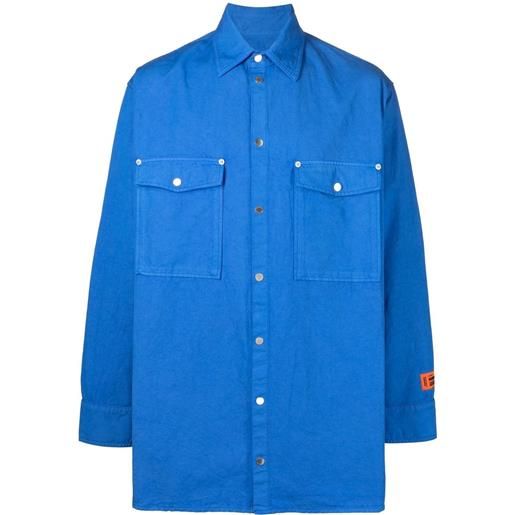 Heron Preston camicia con applicazione - blu