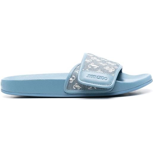 Jimmy Choo sandali slides fitz in pelle - blu