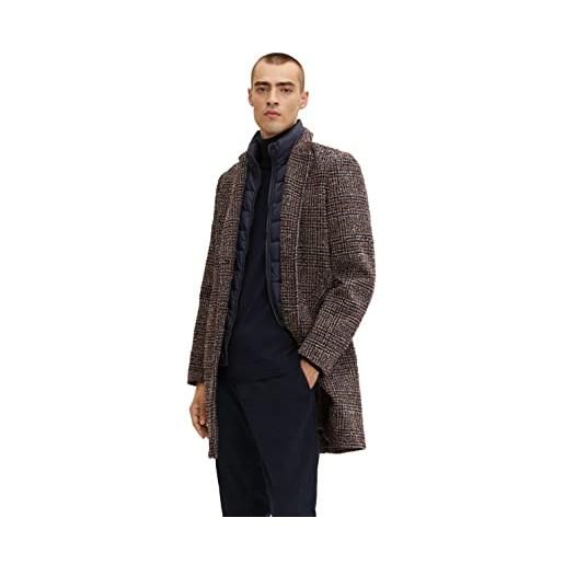 TOM TAILOR cappotto di lana 2 in 1, uomo, blu (blue brown boucle wool check 30506), xl