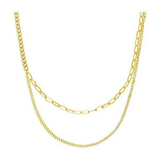 Joop!Collana da donna in acciaio inox, 90 cm, oro, fornita in confezione regalo per gioielli, 2031015
