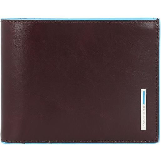 Piquadro portafoglio quadrato in pelle blu 12,5 cm marrone