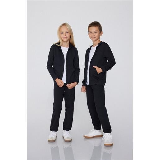 Tezenis felpa bimbi cotone con cappuccio e zip unisex unisex nero