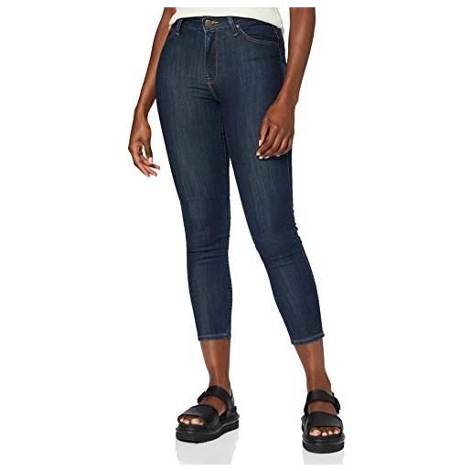 Lee scarlett high jeans skinny, blu (worn ebony), 28w / 29l donna