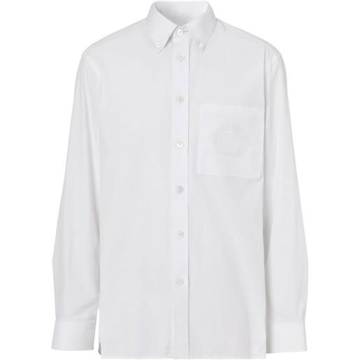 Burberry camicia con ricamo - bianco