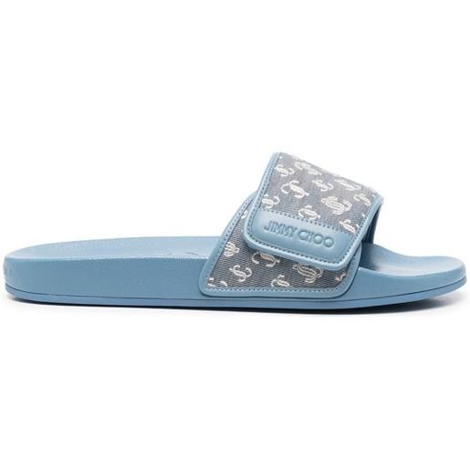Jimmy Choo sandali slides fitz con stampa - blu