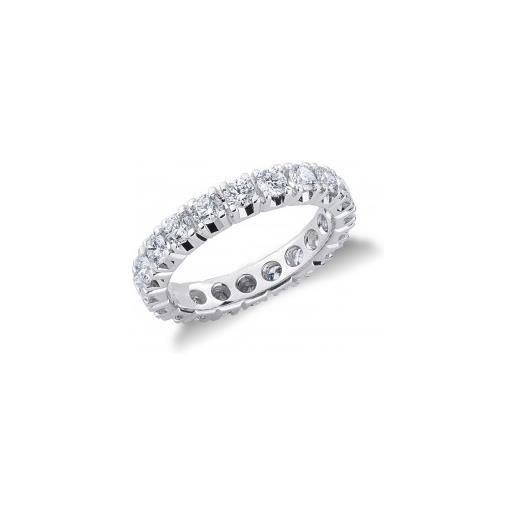 Gioielli di Valenza anello modello eternity in oro bianco 18k con diamanti