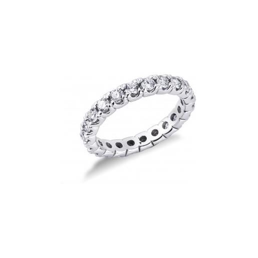 Gioielli di Valenza anello modello eternity in oro bianco 18k con diamanti da 0.04 ct