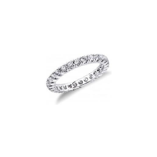 Gioielli di Valenza anello modello eternity in oro bianco 18k e diamanti da 0.04 ct