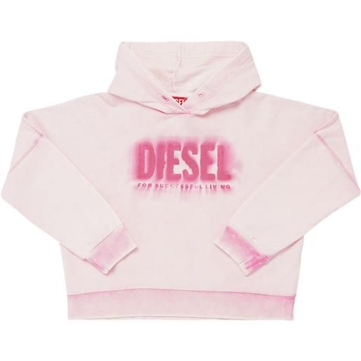 DIESEL KIDS felpa in cotone con cappuccio