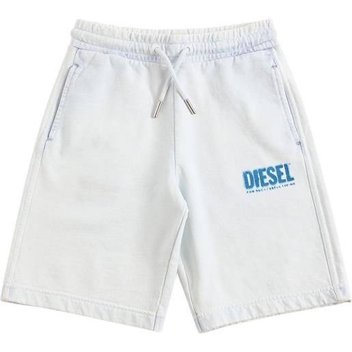 DIESEL KIDS shorts in felpa di cotone con logo