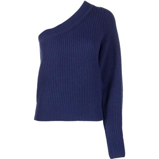ISABEL MARANT maglione monospalla a coste - blu