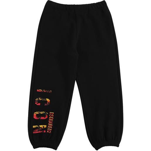 DSQUARED2 pantaloni in felpa di cotone con logo