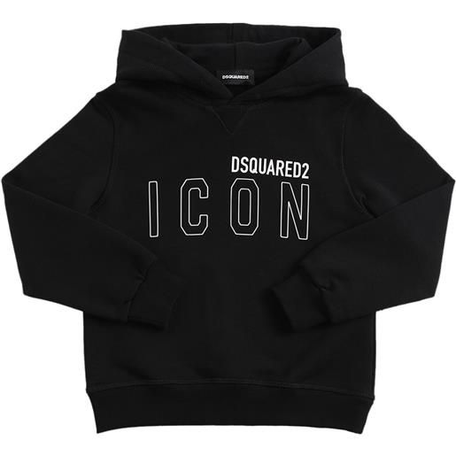 DSQUARED2 felpa in cotone con logo e cappuccio