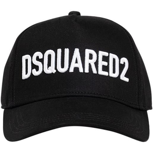 DSQUARED2 cappello in gabardina di cotone con logo