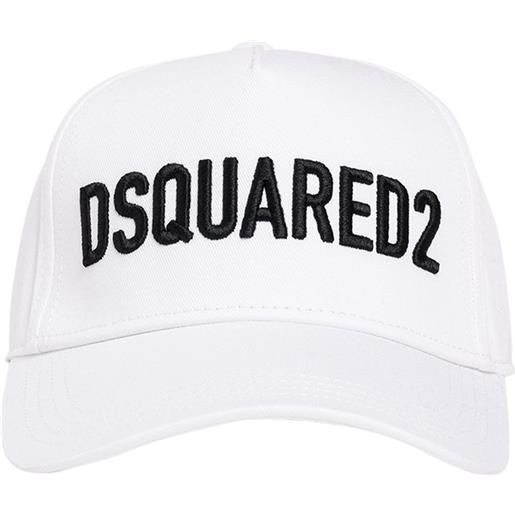 DSQUARED2 cappello in gabardina di cotone con logo