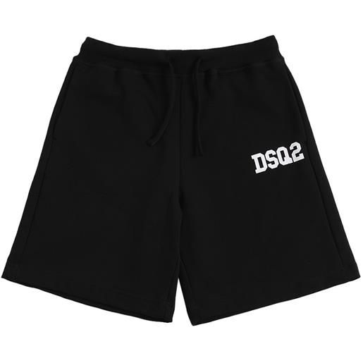 DSQUARED2 shorts in felpa di cotone con logo