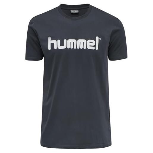 Hummel logo hmlgo cotton, t shirt uomo, grigio melange, xxl