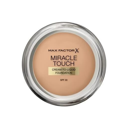Max Factor miracle touch, fondotinta coprente con acido ialuronico, 060 sand, 12 ml